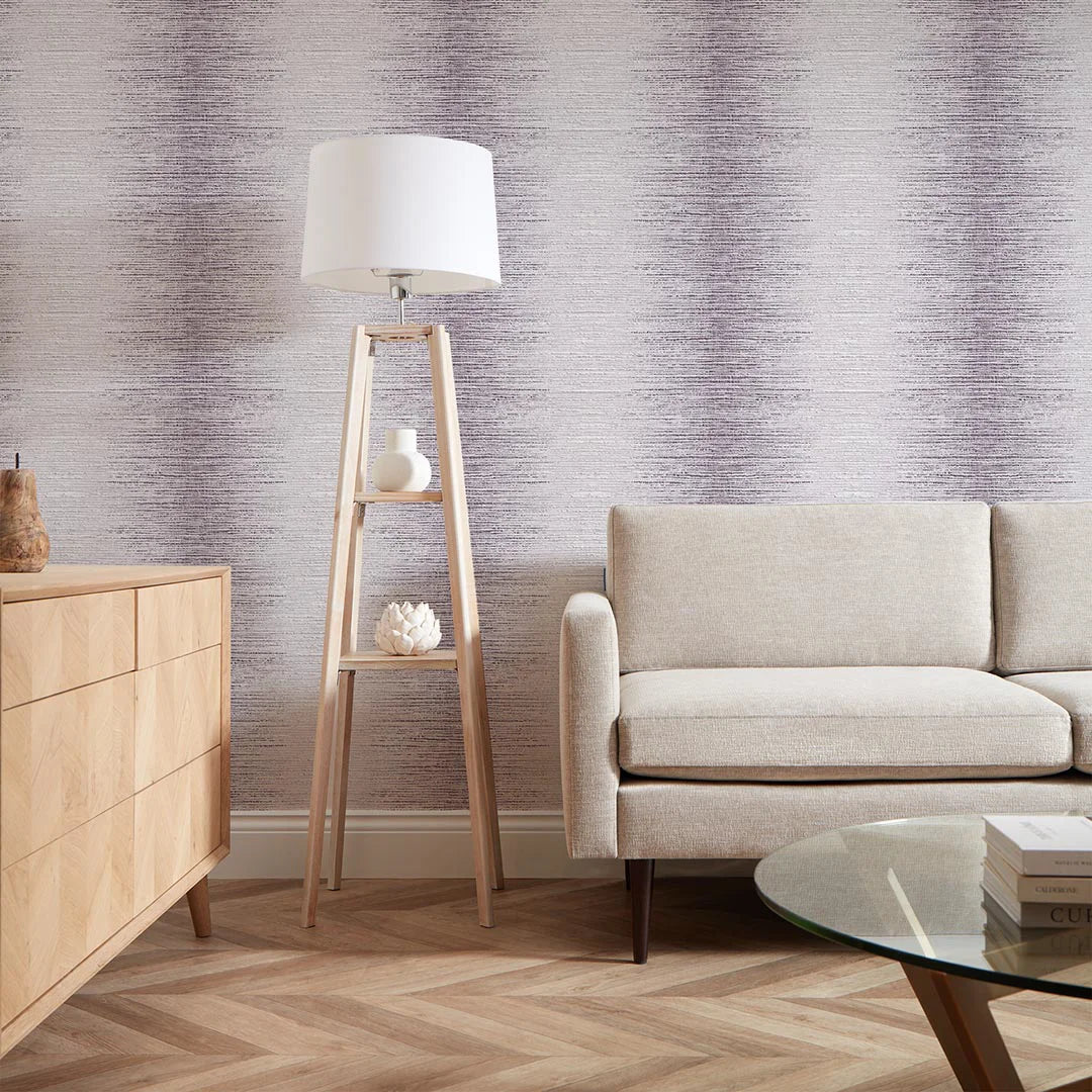 Ombre Crushed Stripe Wallpaper in Heather – I Love Wallpaper
