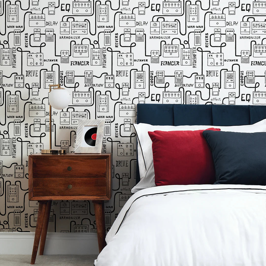 guitar pedal wallpaper Pedal to the Metal Wallpaper in Black and White – I Love Wallpaper