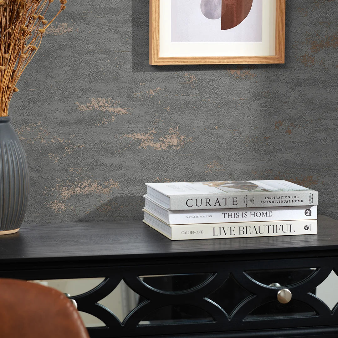 Cobalt Industrial Metallic Wallpaper in Dark Grey I Love Wallpaper