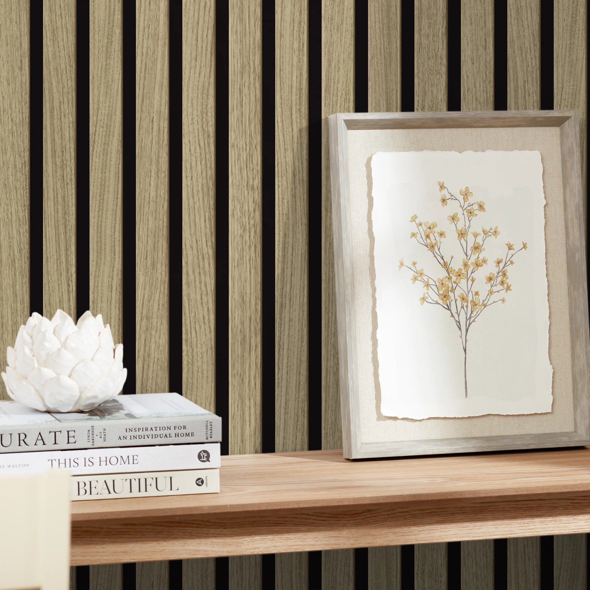 Contemporary Wood Slat Light Oak – I Love Wallpaper, image size:2000x2000