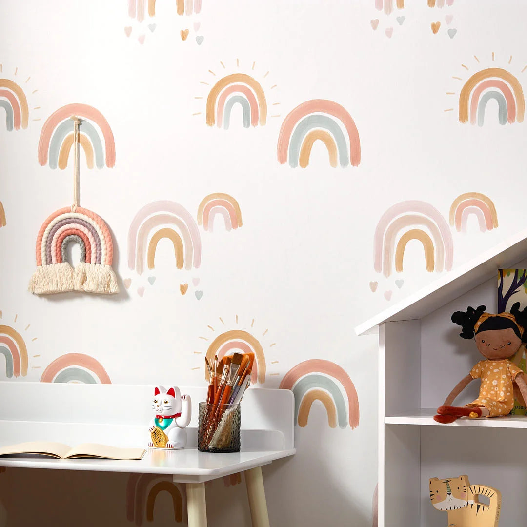 Painting Rainbows Wallpaper in Pastel – I Love Wallpaper