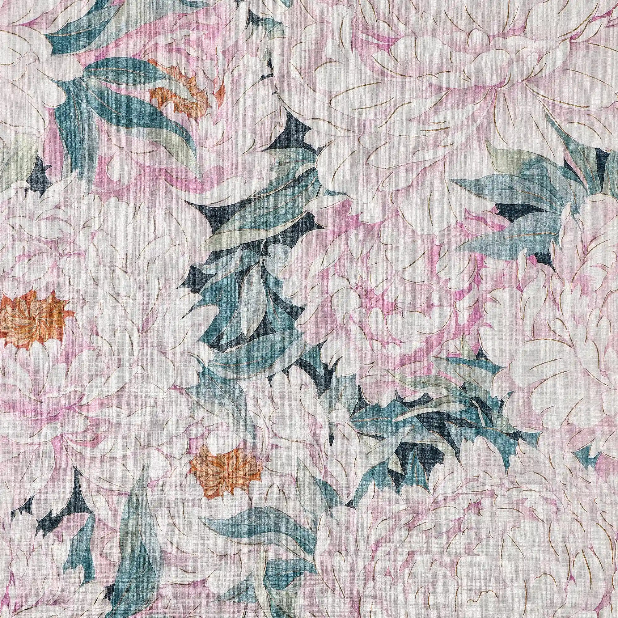 Beautiful Blooms Wallpaper in Pinks with Gold – I Love Wallpaper