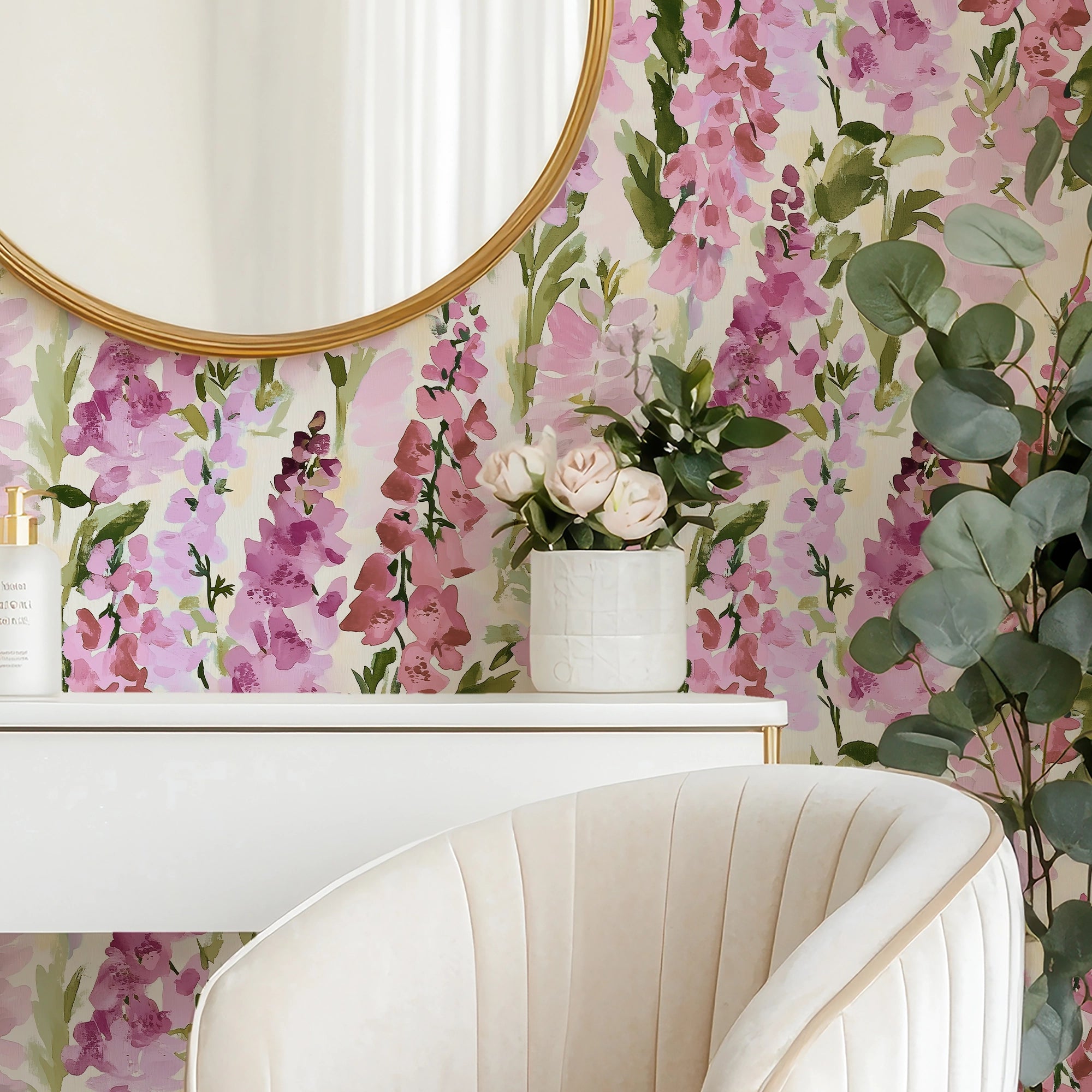 Foxglove Folly Wallpaper in Pinks – I Love Wallpaper