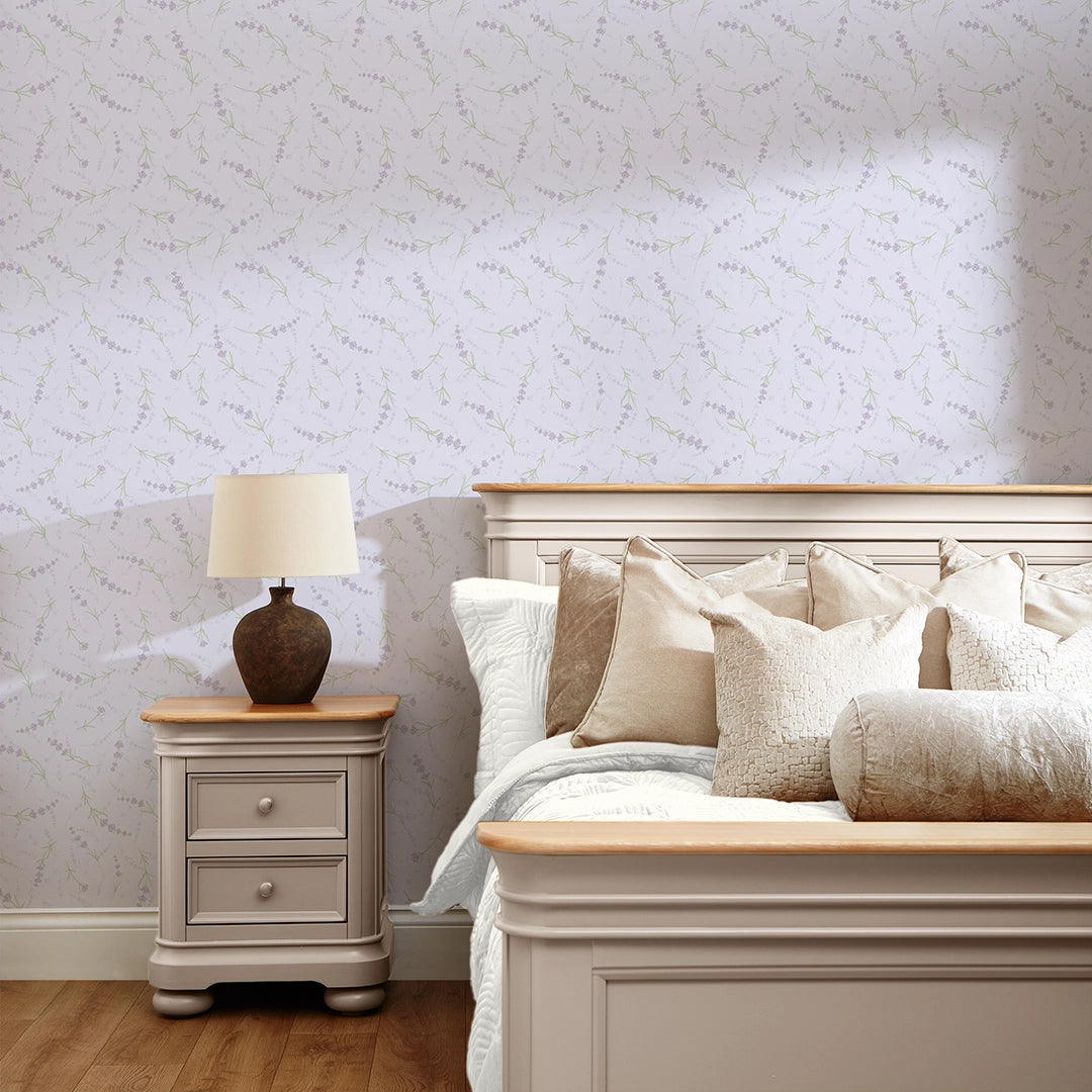 Lavender Cascade Wallpaper in Lilac – I Love Wallpaper