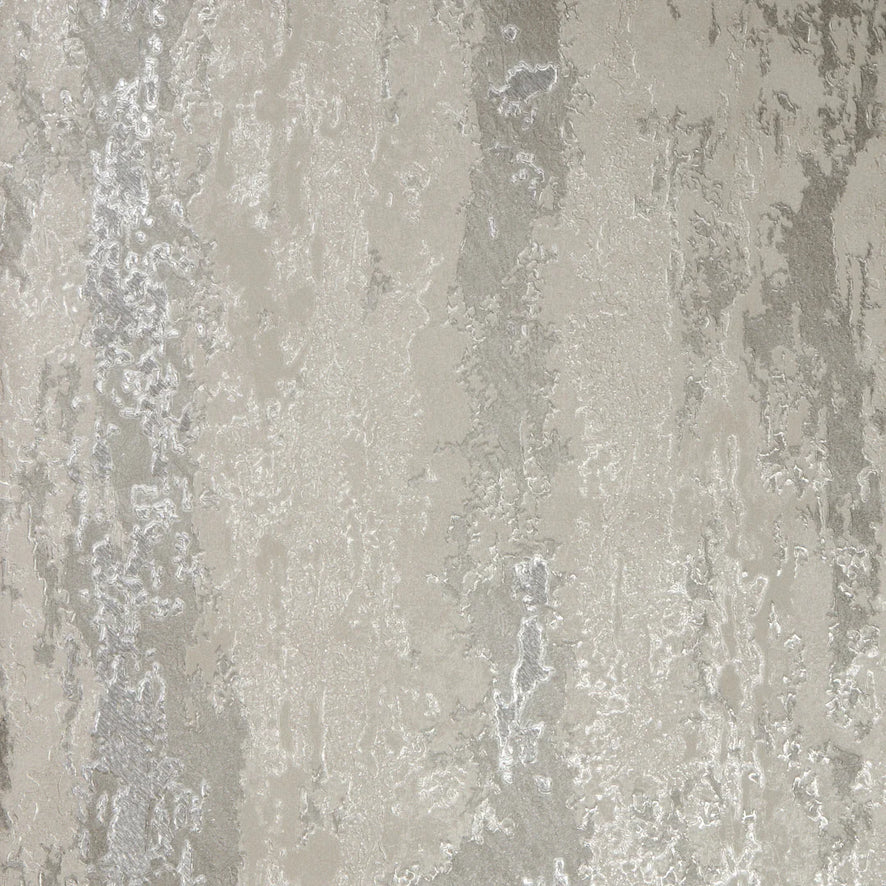 Nova Metallic Wallpaper in Warm Grey and Silver