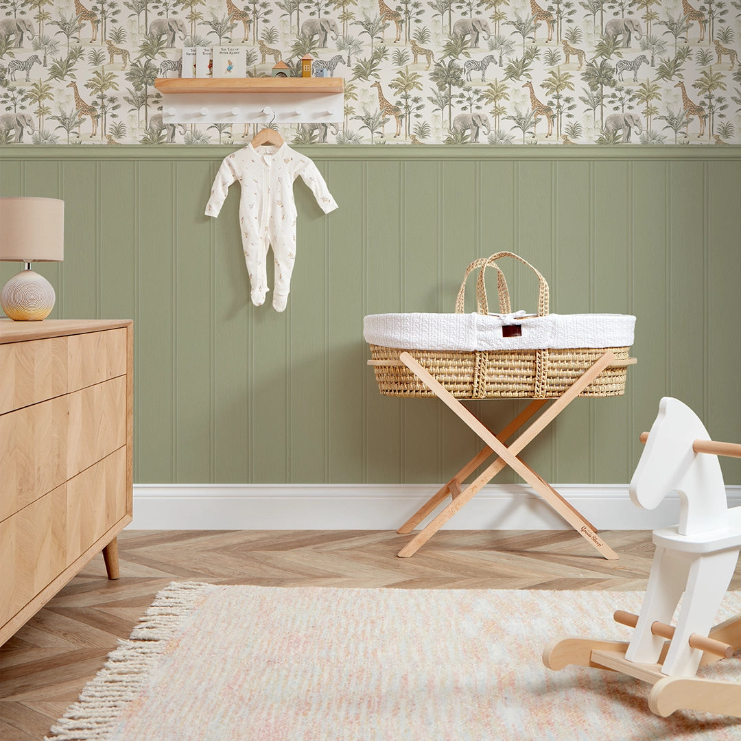 Vintage Explorer Panel Wallpaper in Earthy Tones with Sage Green Panel – I  Love Wallpaper