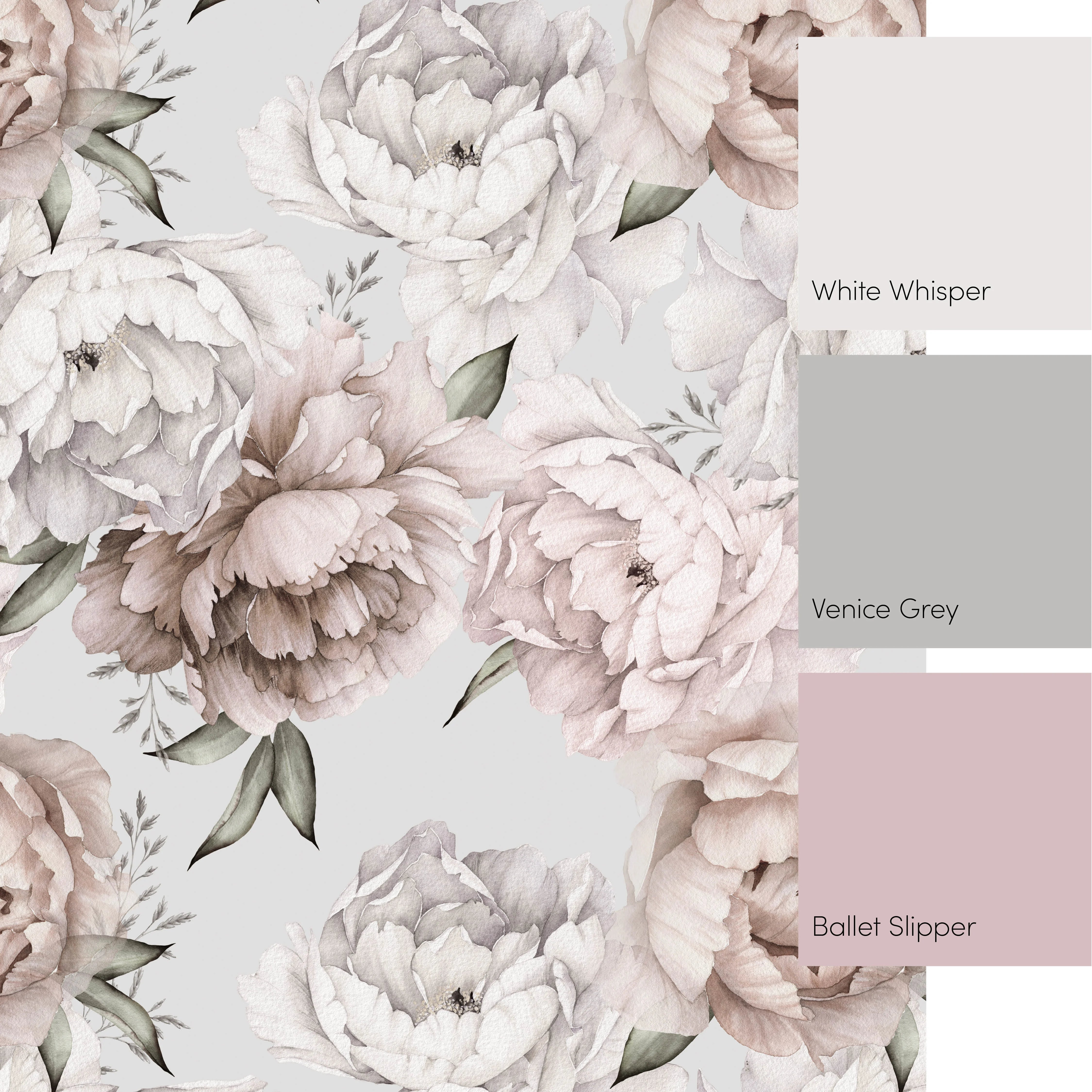 Vintage Peony Full Wall Mural in Blush – I Love Wallpaper