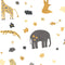 Animal Kingdom Wallpaper in Mustard and Grey
