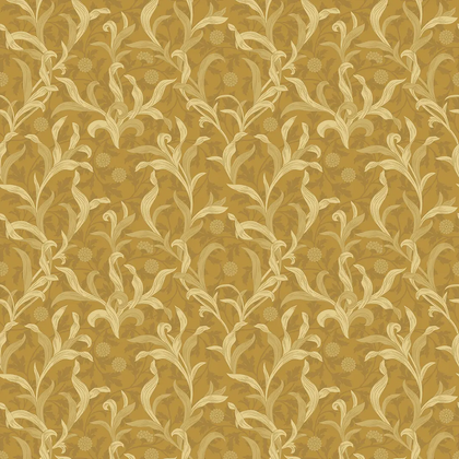 Antique Leaf Wallpaper in Ochre