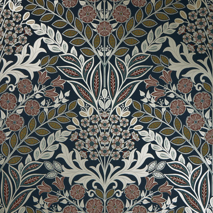 Artist's Garden Wallpaper in Navy and Gold