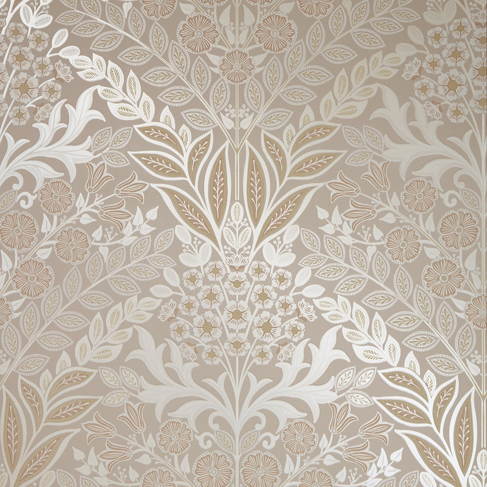 Sample of Artist's Garden Wallpaper in Shades of Cream