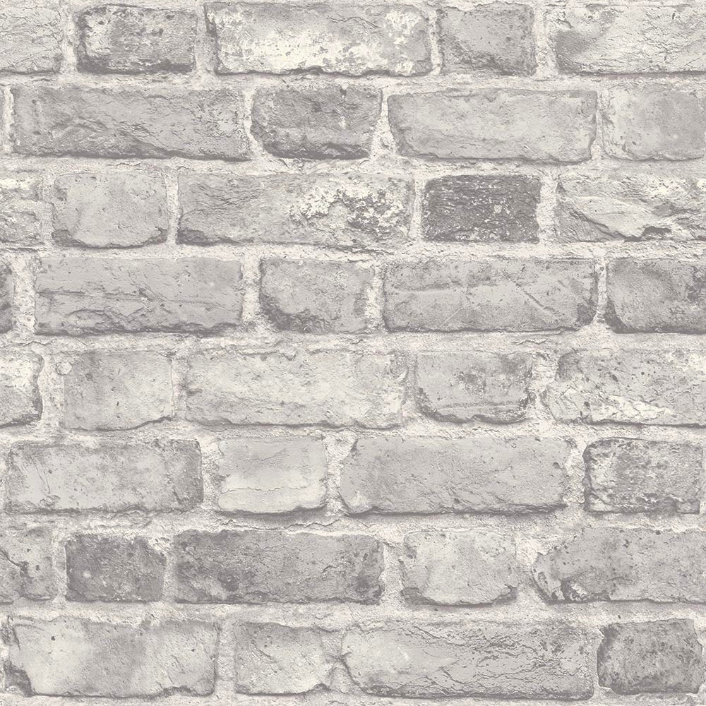 Battersea Brick Wallpaper in Grey