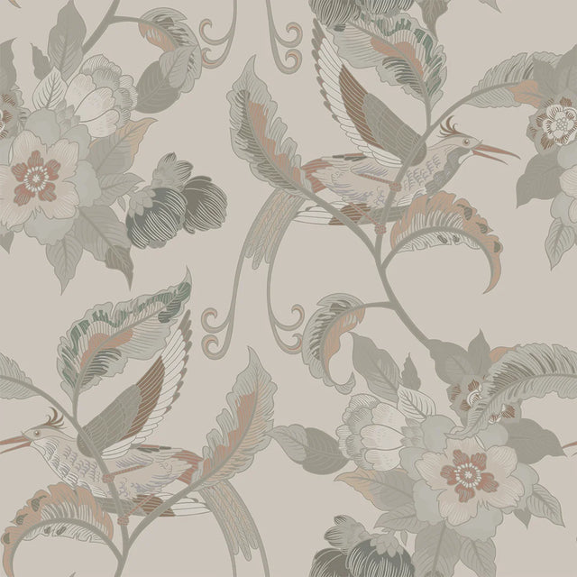 Beautiful Birds Wallpaper in Warm Neutrals