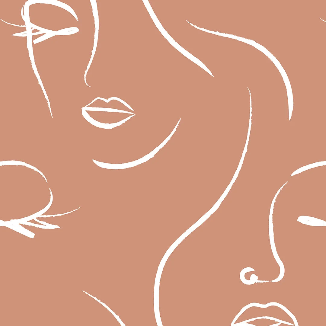 Sample of Belle Wallpaper in Terracotta