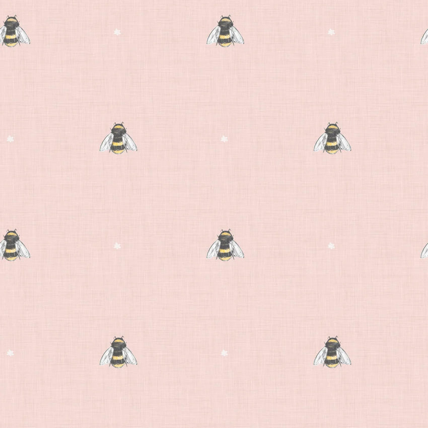 Bumble Bee Wallpaper in Pink