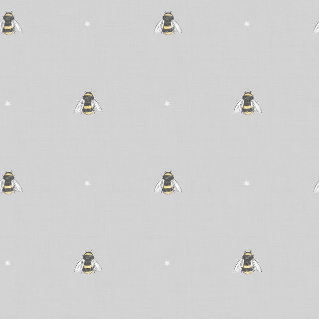 Bumble Bee Wallpaper in Grey