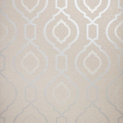 Calico Trellis Wallpaper in Neutral