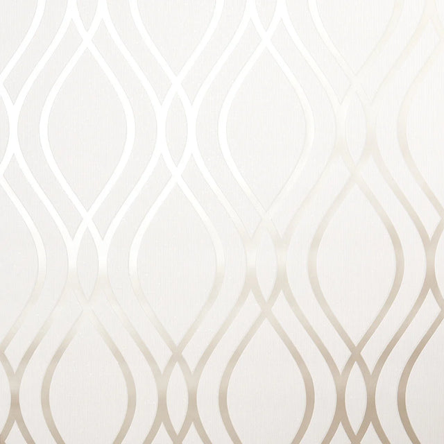 Camden Wave Wallpaper in Neutral and Gold
