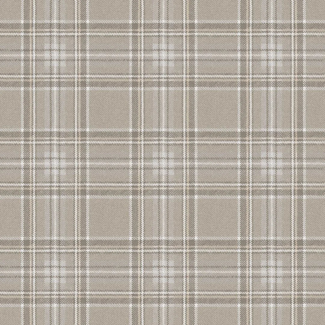 Sample of Classic Check Wallpaper in Taupe