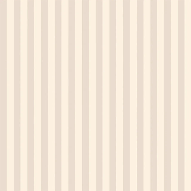 Classic Stripe Wallpaper in Cream and Truffle