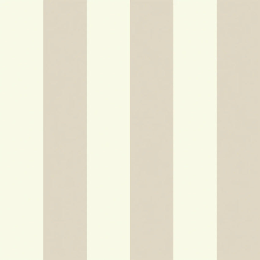 Classic Wide Stripe Wallpaper in Magnolia and Sandstone