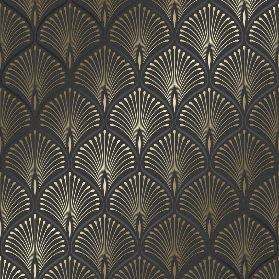 Cleo Geometric Wallpaper in Black