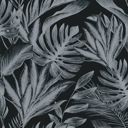 Congo Tropics Wallpaper in Black and White