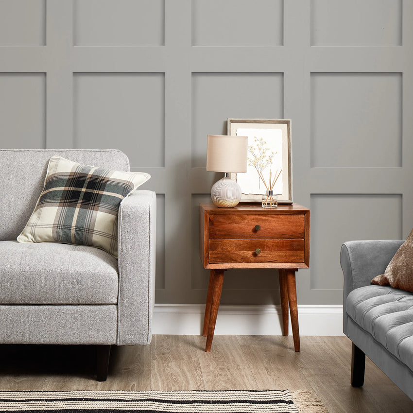 Contemporary Wood Panel Wallpaper in Soft Grey