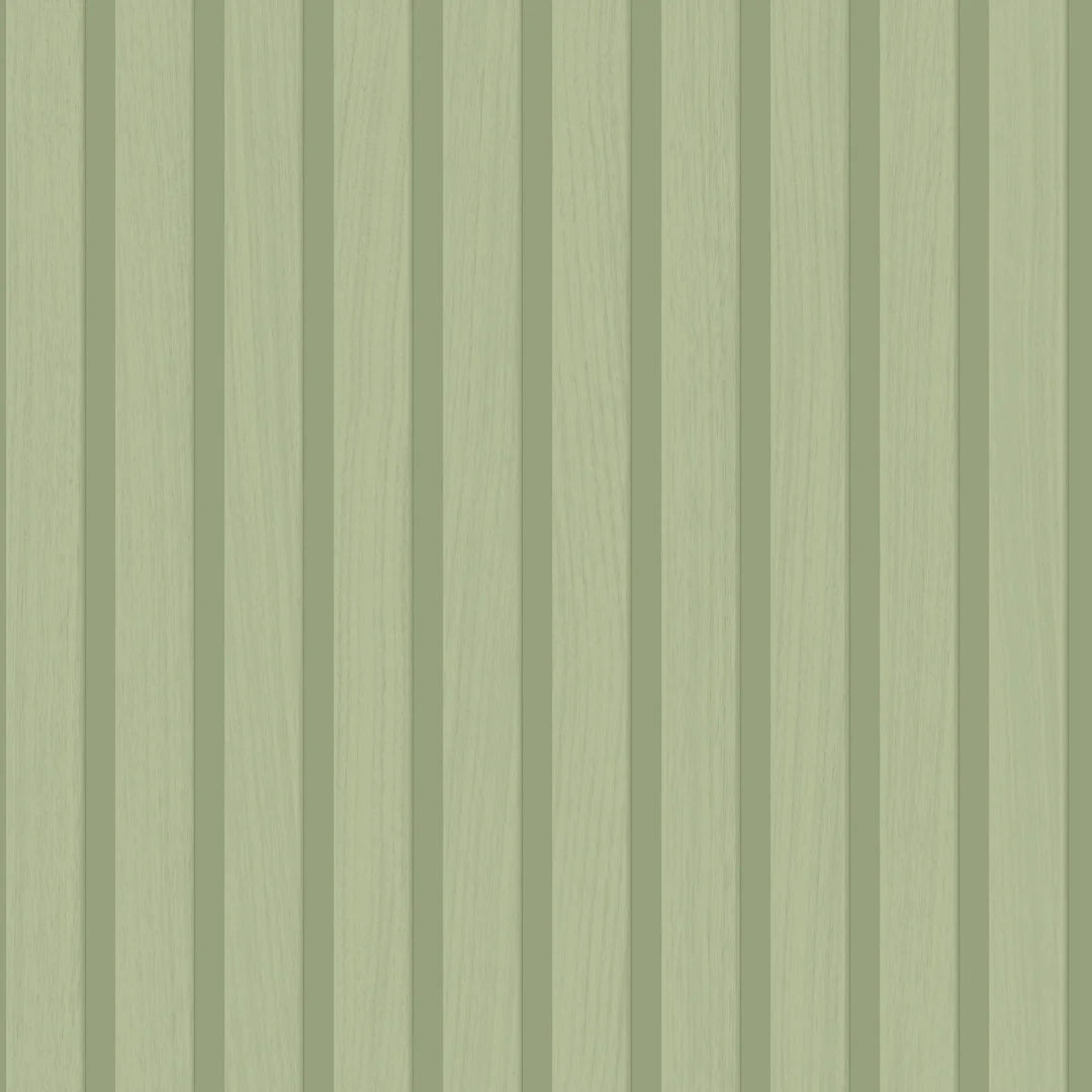 Sample of Contemporary Wood Slat Wallpaper in Green