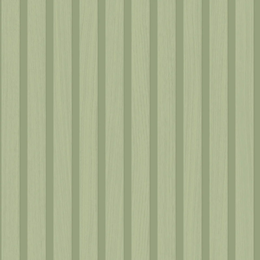 Contemporary Wood Slat Wallpaper in Green