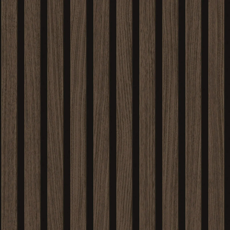 Contemporary Wood Slat Walnut