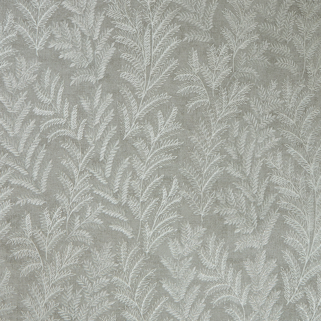 Darjeeling Leaf Metallic Wallpaper in Grey and Silver with Silver Sparkle