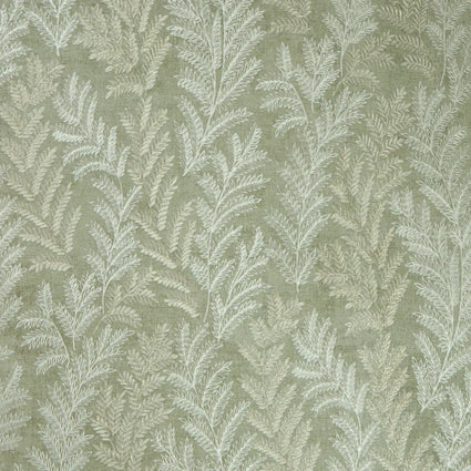 Darjeeling Leaf Metallic Wallpaper in Sage Green and Ivory with Gold Sparkle