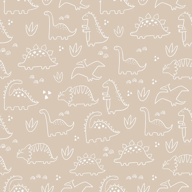 Dinky Dinos Wallpaper in Neutral