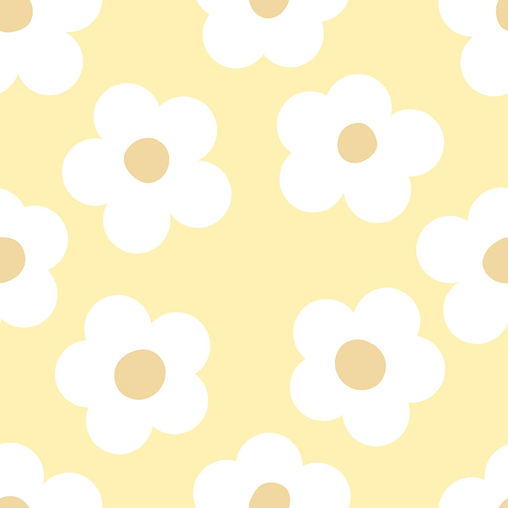 Ditsy Daisy Wallpaper in Lemon Yellow