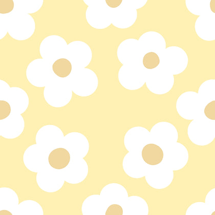 Ditsy Daisy Wallpaper in Lemon Yellow