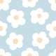 Ditsy Daisy Wallpaper in Soft Blue