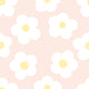 Sample of Ditsy Daisy Wallpaper in Soft Peach