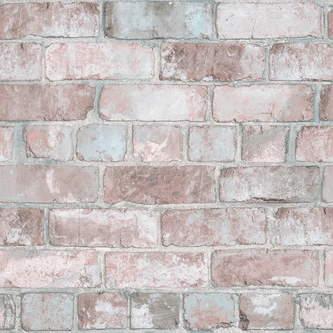 Sample of Downtown Brick Wallpaper in Blush