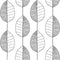 Fika Leaf Wallpaper in Black and White