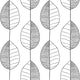 Fika Leaf Wallpaper in Black and White