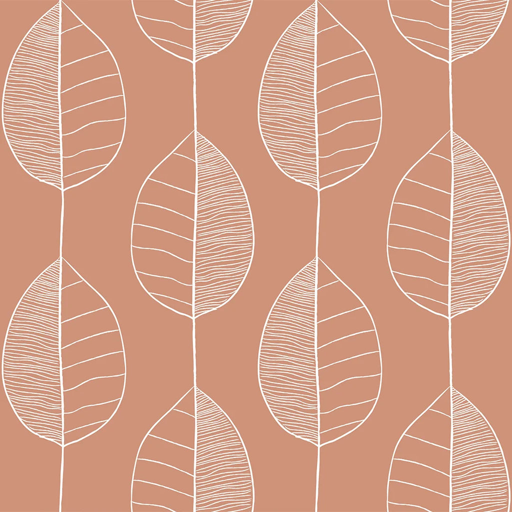 Fika Leaf Wallpaper Terracotta