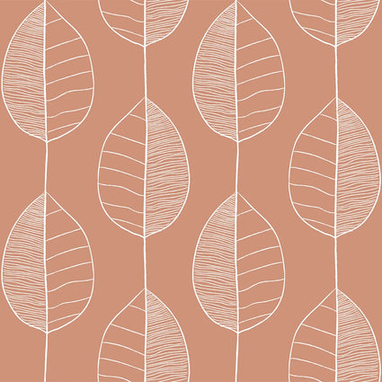 Fika Leaf Wallpaper Terracotta