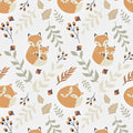 Forest Foxes Wallpaper in Warm Tones