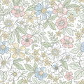 Sample of Gorgeous Gardenia Wallpaper in Soft Pastels