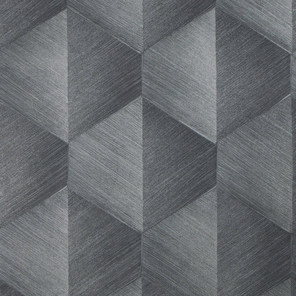 Sample of Hex Wallpaper in Gunmetal Grey
