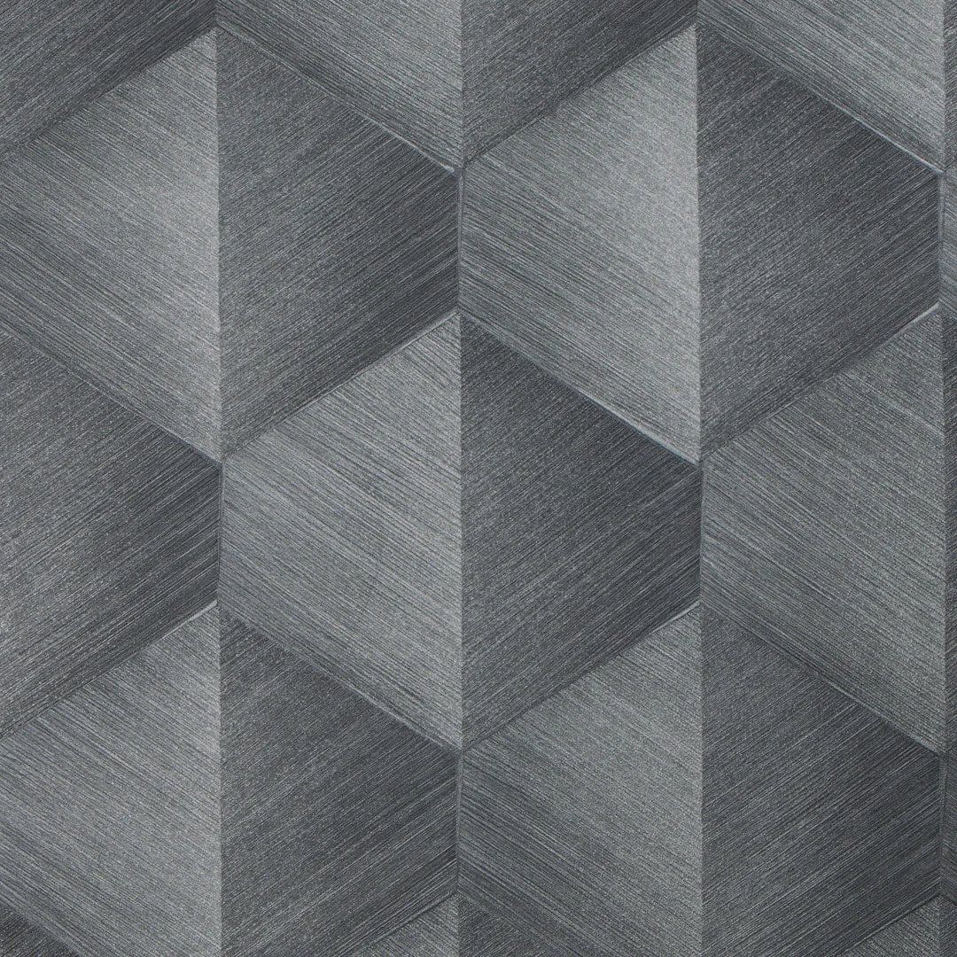 Sample of Hex Wallpaper in Gunmetal Grey