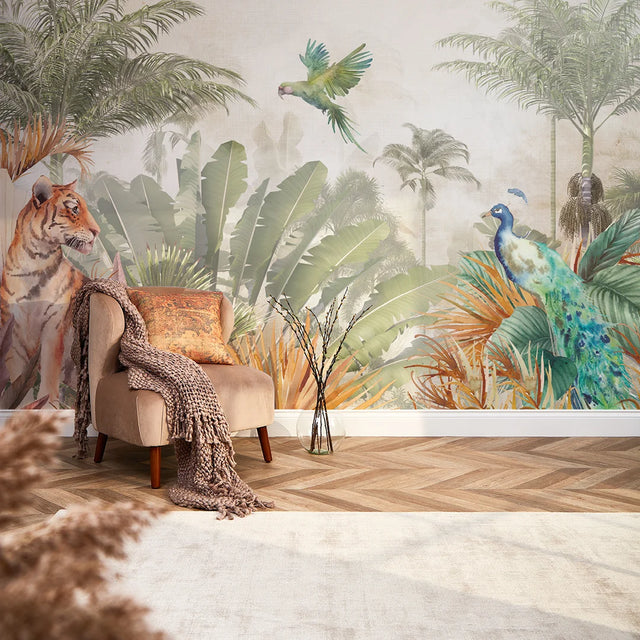 Himalayan National Park Full Wall Mural in Earthy Tones