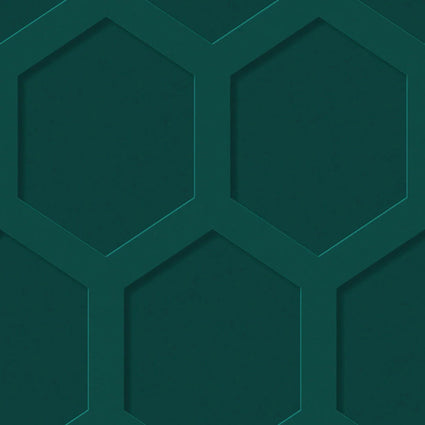 Hexagon Wood Panel Wallpaper in Emerald