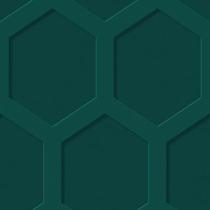 Hexagon Wood Panel Wallpaper in Emerald